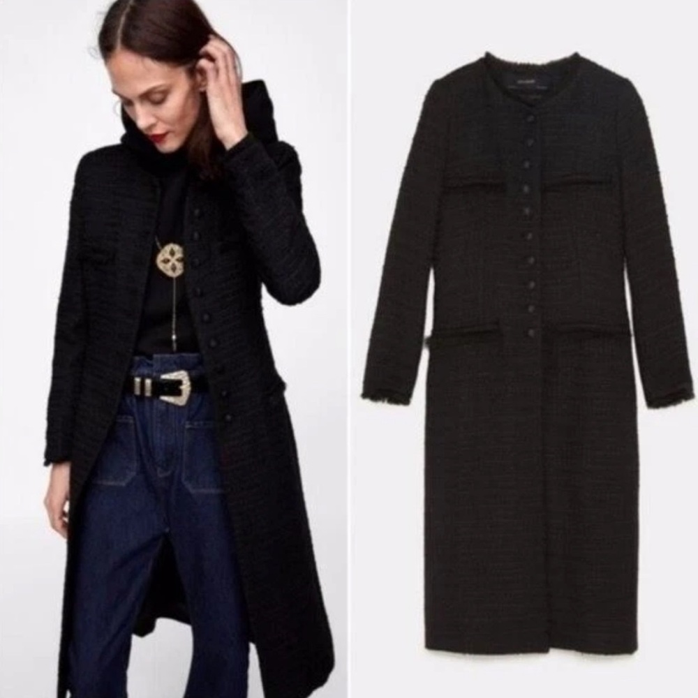 Zara Elegant Black Long Coat